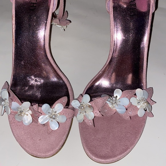 Kathy Van Zeeland | floral high heels pink glitter - Picture 2 of 11